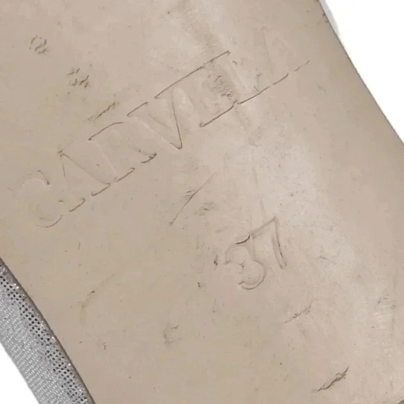 Carvela  Stiletto Heel Sandals Silver Metallic Sling back Size 37 - Picture 14 of 15